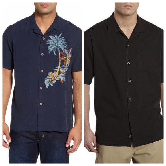 tommy bahama black silk shirt